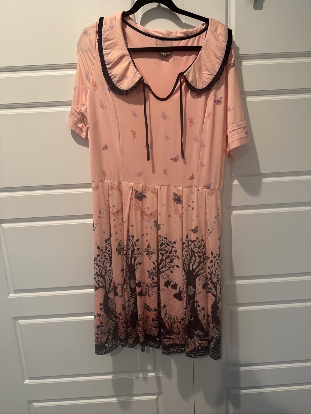 Lindy Bop Rockabilly Fairycore Novelty Fit & Flare Pink Dress Womens Size 18